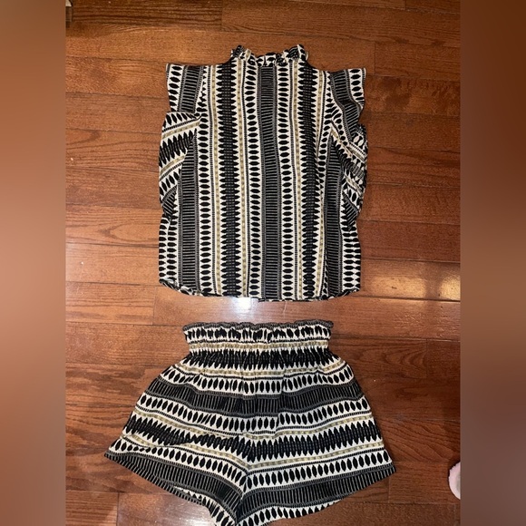 New! Just Bellina Aztec 100% Cotton Tank and Short Set 🖤 XS Made in India - Picture 10 of 16